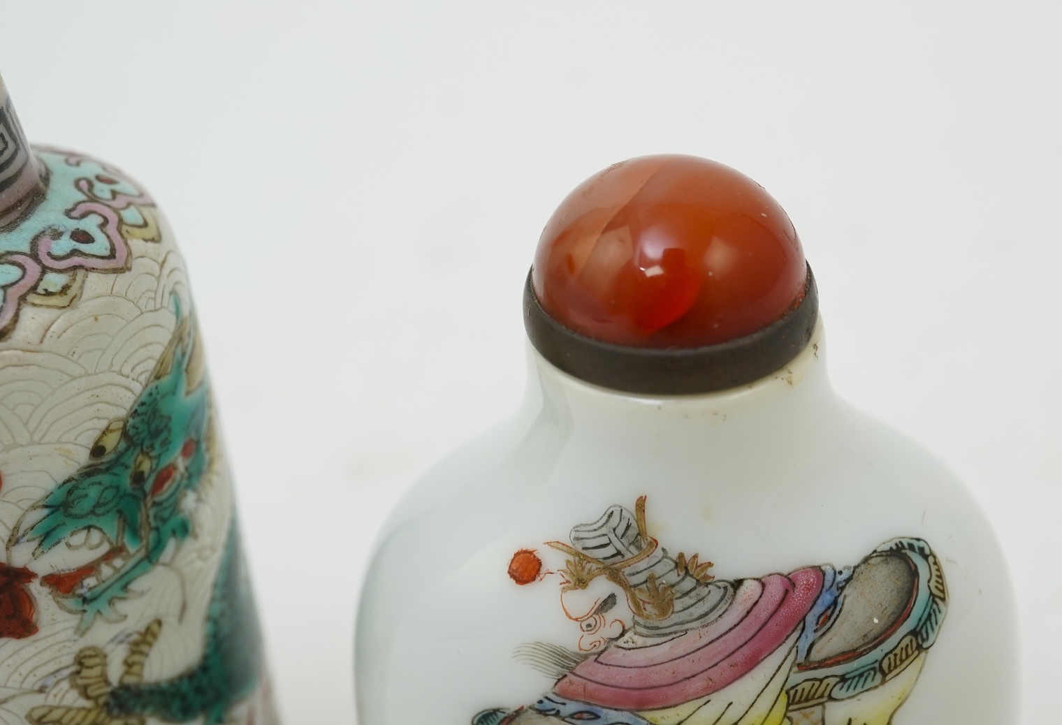 Two Chinese enamelled porcelain snuff bottles, 19th century